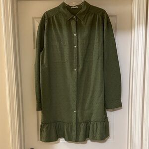 Wonderly Olive Green Long Sleeve Dress